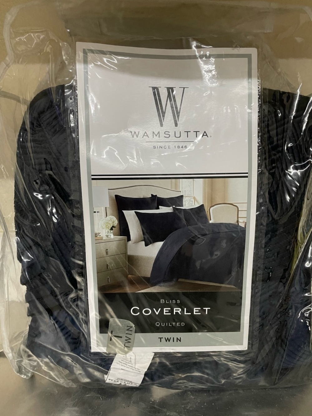 Wamsutta Navy Quilted Coverlet - Twin